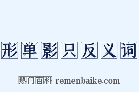 形单影只反义词是什么意思的图片